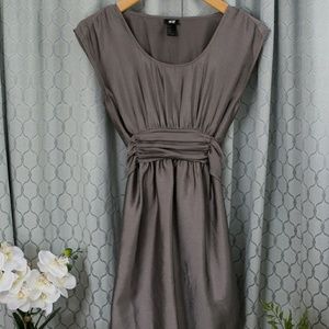 Gray and Silver H&M Shortsleeved Mini Dress